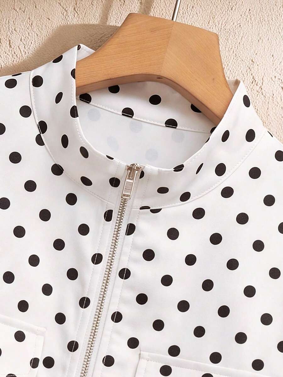 Hettie Stand Collar Drawstring Short Jacket - view 96