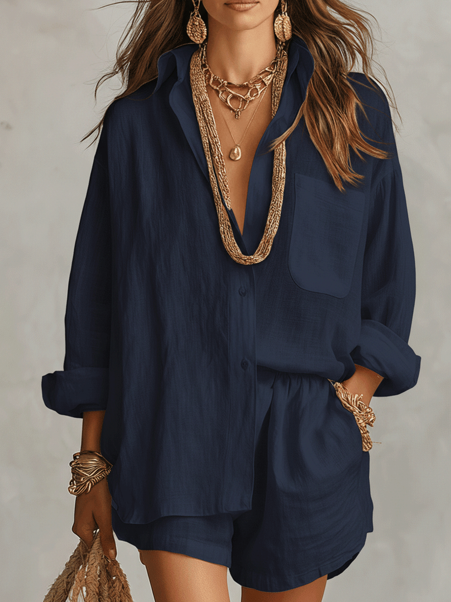Petra Oversized Shirt and Shorts Co-Ord Set - view 3