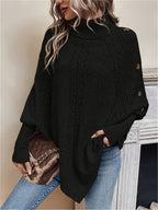 Orla Cable Knit Roll Neck Cape - view 8
