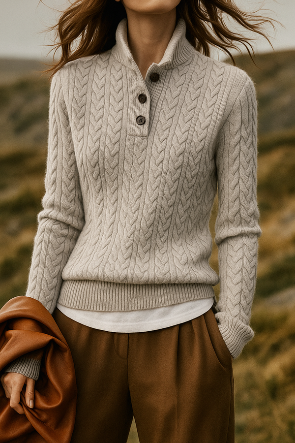 Arden Button-Up Cashmere Jumper oaklynwear