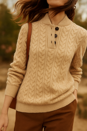 Arden Button-Up Cashmere Jumper oaklynwear