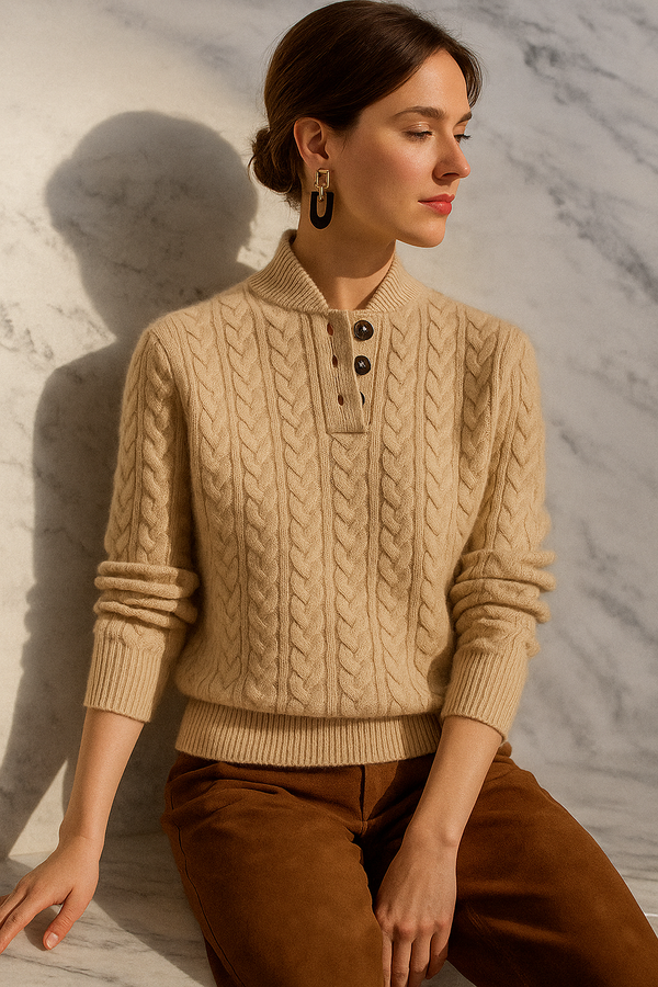 Arden Button-Up Cashmere Jumper oaklynwear