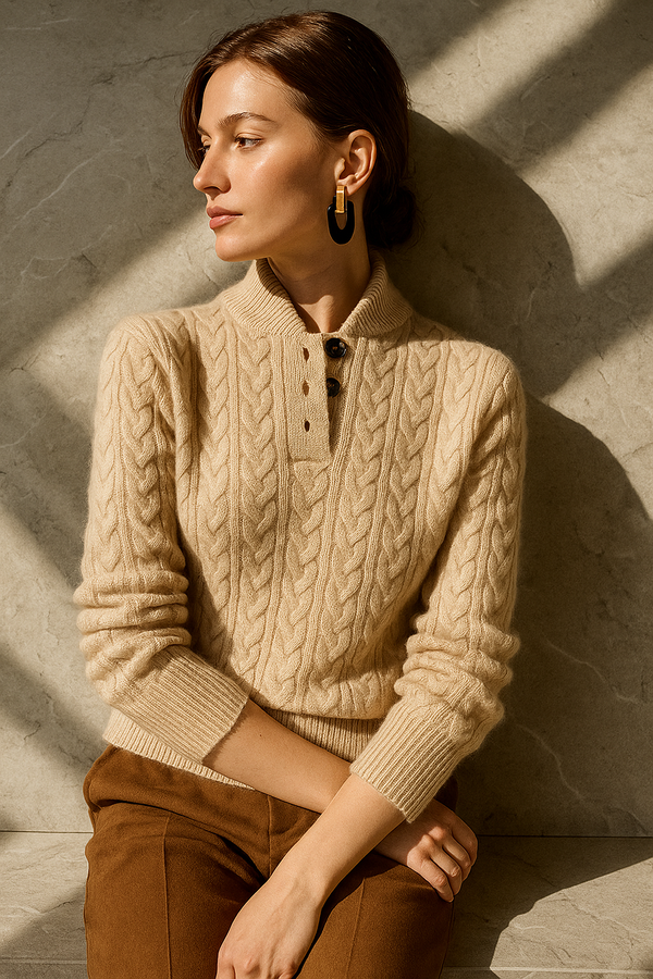 Arden Button-Up Cashmere Jumper oaklynwear
