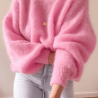 Etta Collarless Relaxed Knitted Jumper - view 11