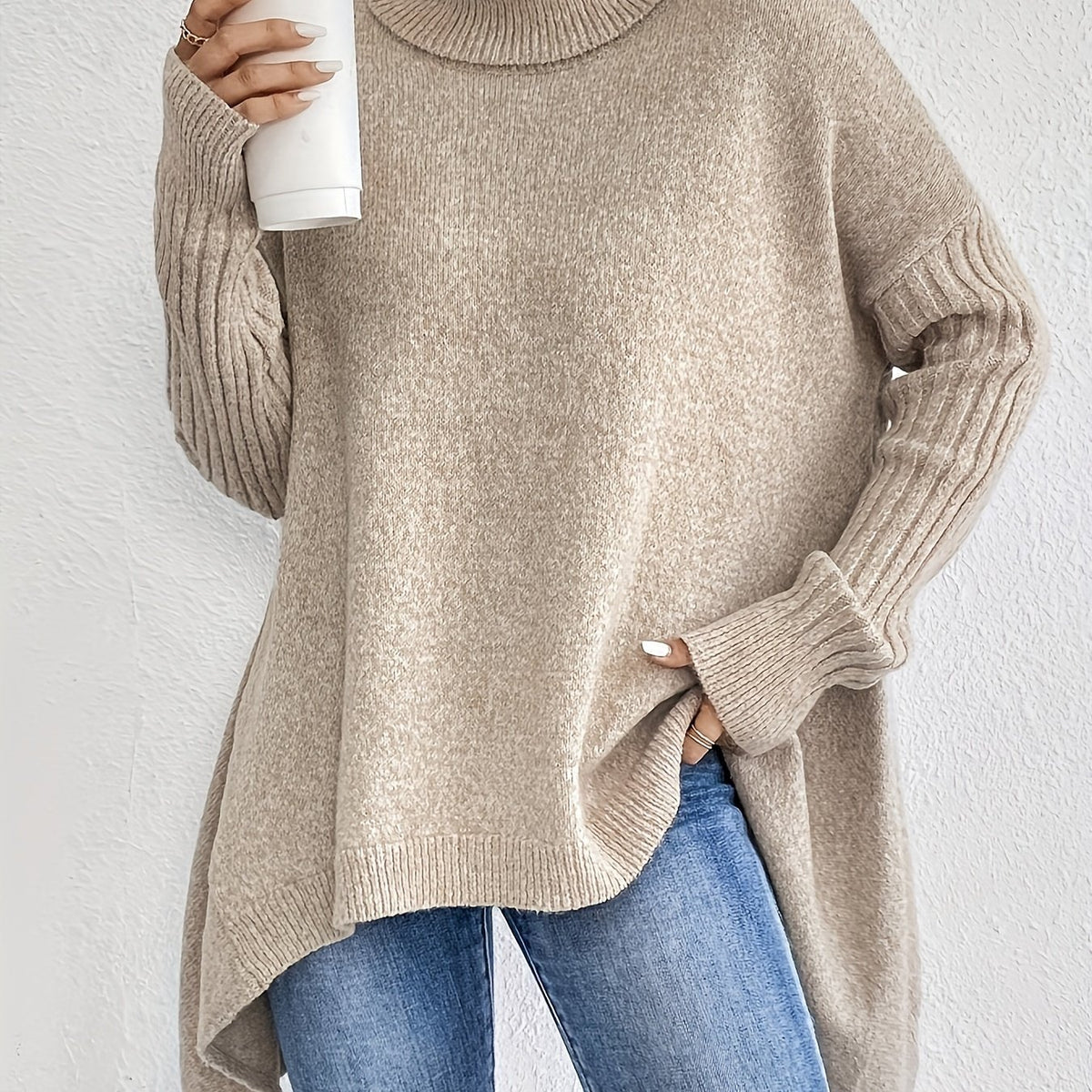 Erin High Neck Oversized Jumper - view 11
