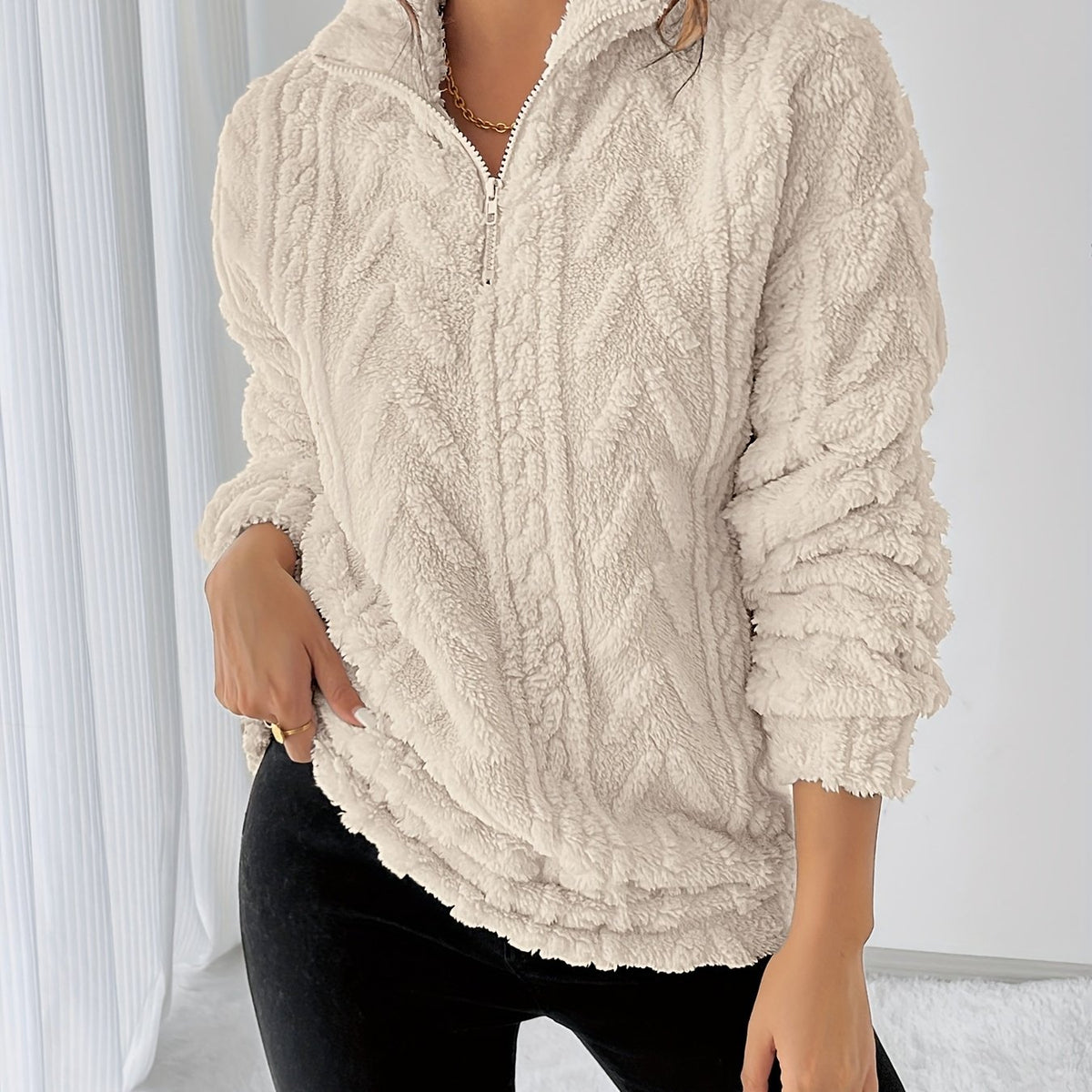 Ruby Zip Neck Fleece Sweatshirt - view 11