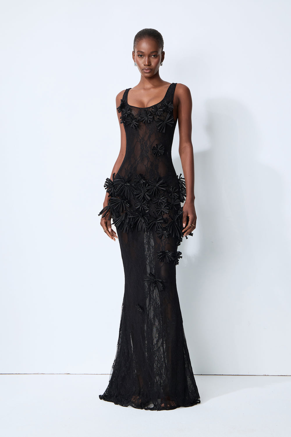Seraphina Lace Floral Appliqué Mermaid Gown
