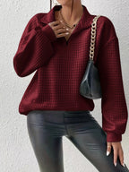 Nell Waffle Knit Half Zip Jumper - view 2