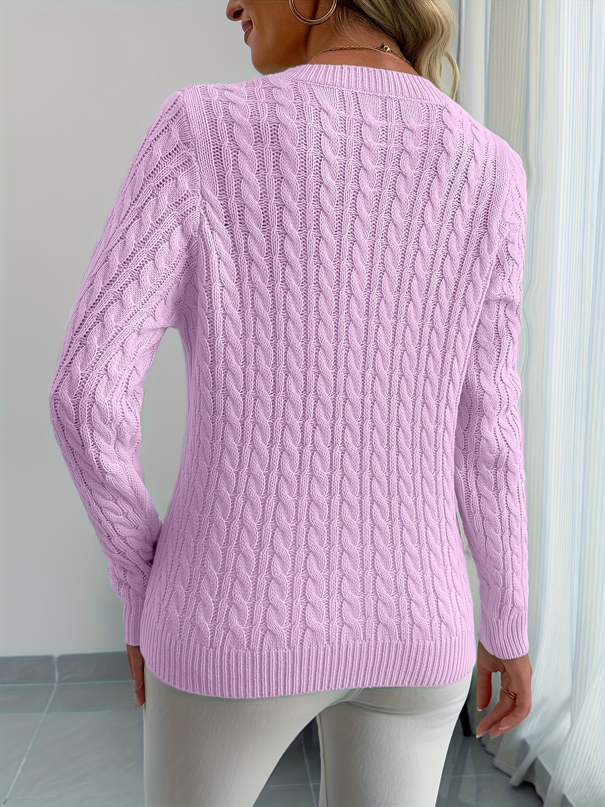 Isla V Neck Ribbed Knit Jumper - view 8