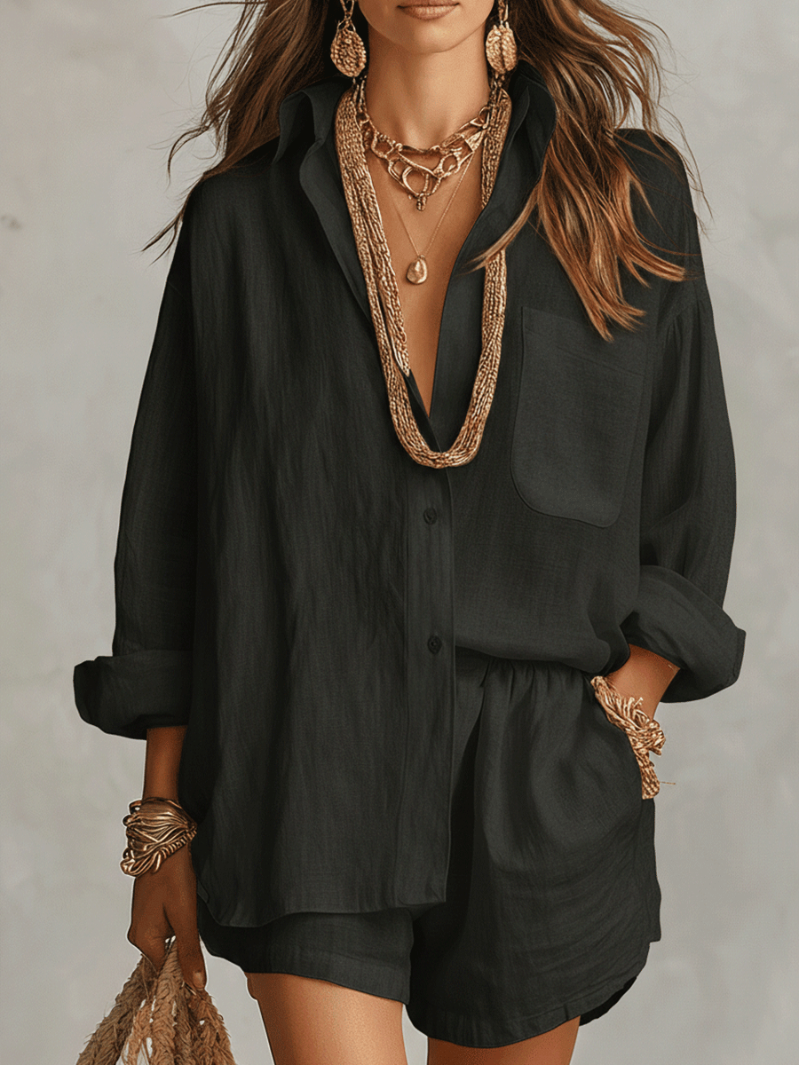 Petra Oversized Shirt and Shorts Co-Ord Set - view 5