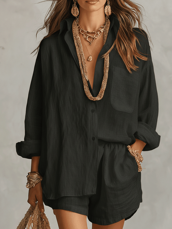 Petra | Linen Shirt and Shorts Co-Ord Set — RoselynAtelier