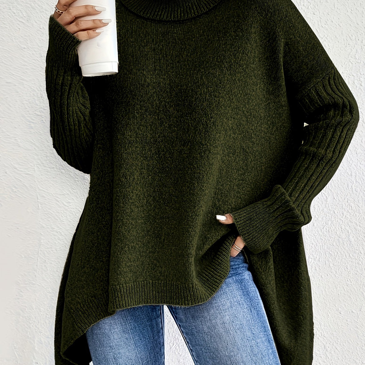 Erin High Neck Oversized Jumper - view 13