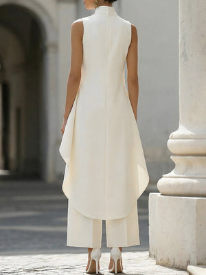 Harlow | Asymmetric Top Wide-Leg Trouser Co-Ord — RoselynAtelier