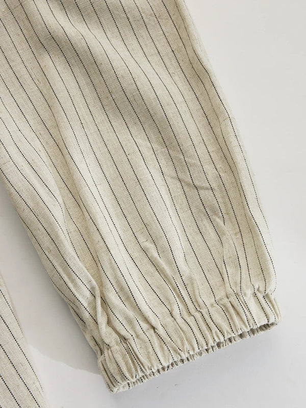 Frances | Striped Button-Down Midi Dress — RoselynAtelier