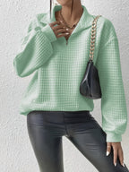 Nell Waffle Knit Half Zip Jumper - view 7