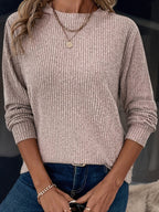 Sophie Ribbed Long Sleeve Top - front view