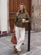 Hettie Stand Collar Drawstring Short Jacket - view 78