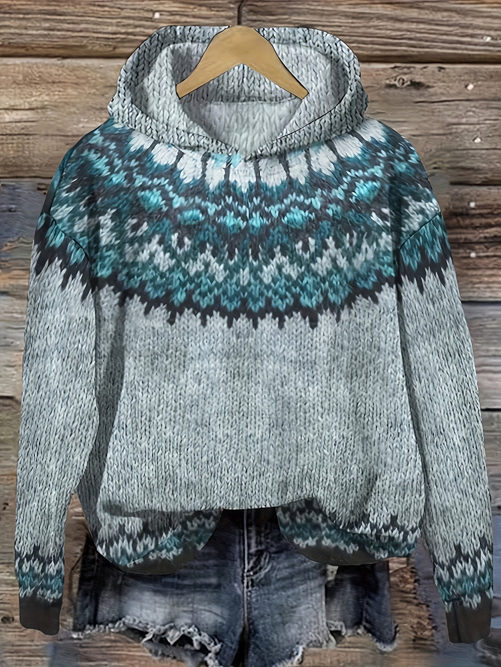 Poppy Hooded Jacquard Knit Jumper - view 6