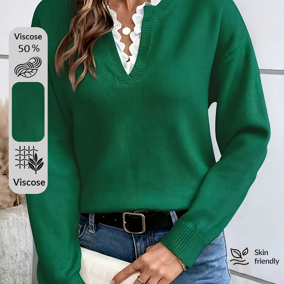 Maya Lace Collar Drop Shoulder Jumper - view 18