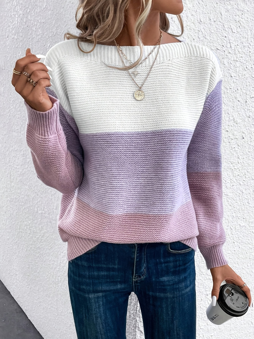 Freya Colour Block Drop Shoulder Jumper - view 3
