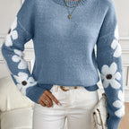 Chloe Floral Drop Shoulder Knitted Jumper - view 12