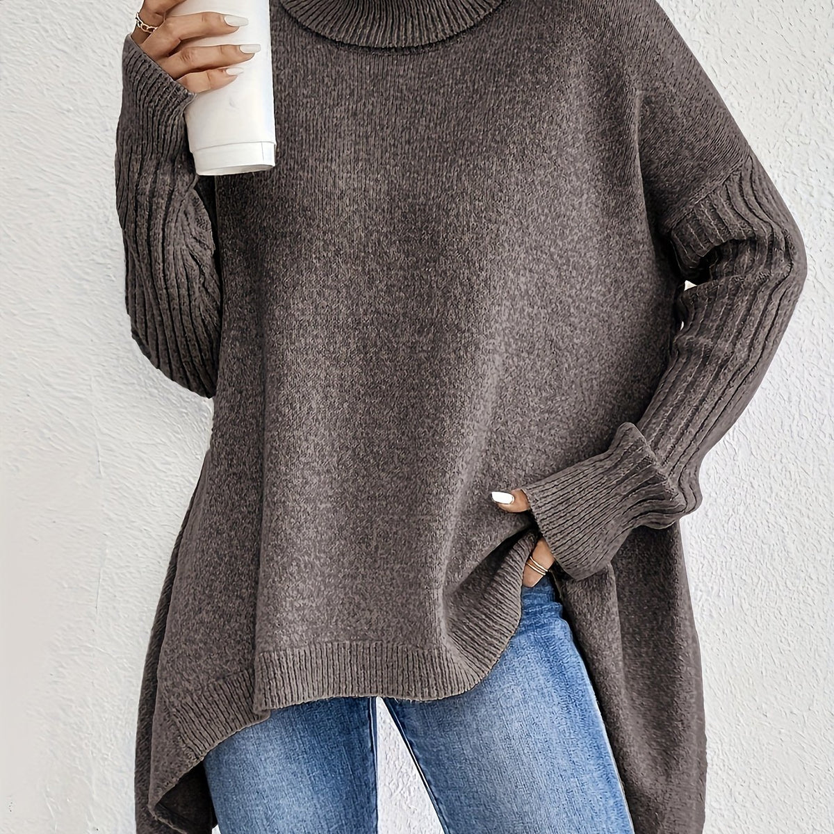 Erin High Neck Oversized Jumper - view 14