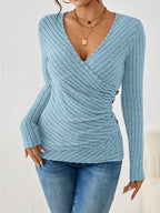 Grace V Neck Button Long Sleeve Top - view 9