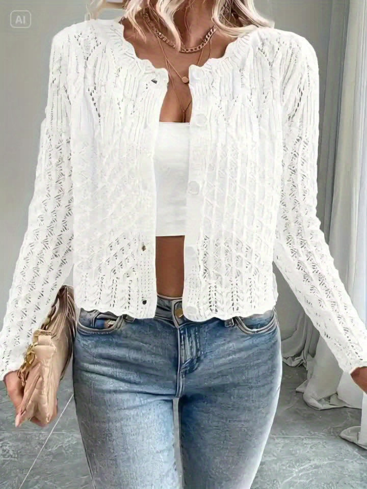 Bonnie Open Knit Button Cardigan - view 11