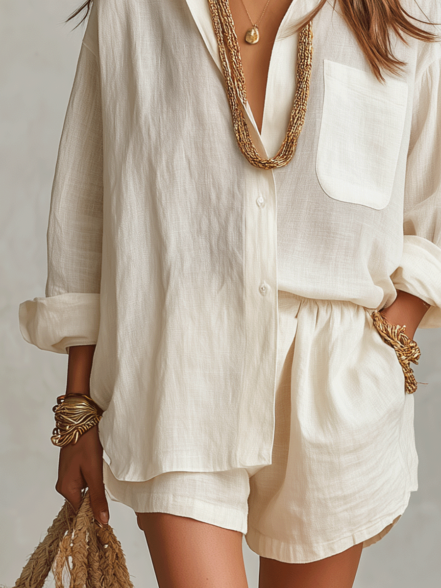 Petra Oversized Shirt and Shorts Co-Ord Set - view 10