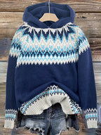 Poppy Hooded Jacquard Knit Jumper - view 2