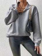 Nell Waffle Knit Half Zip Jumper - view 3