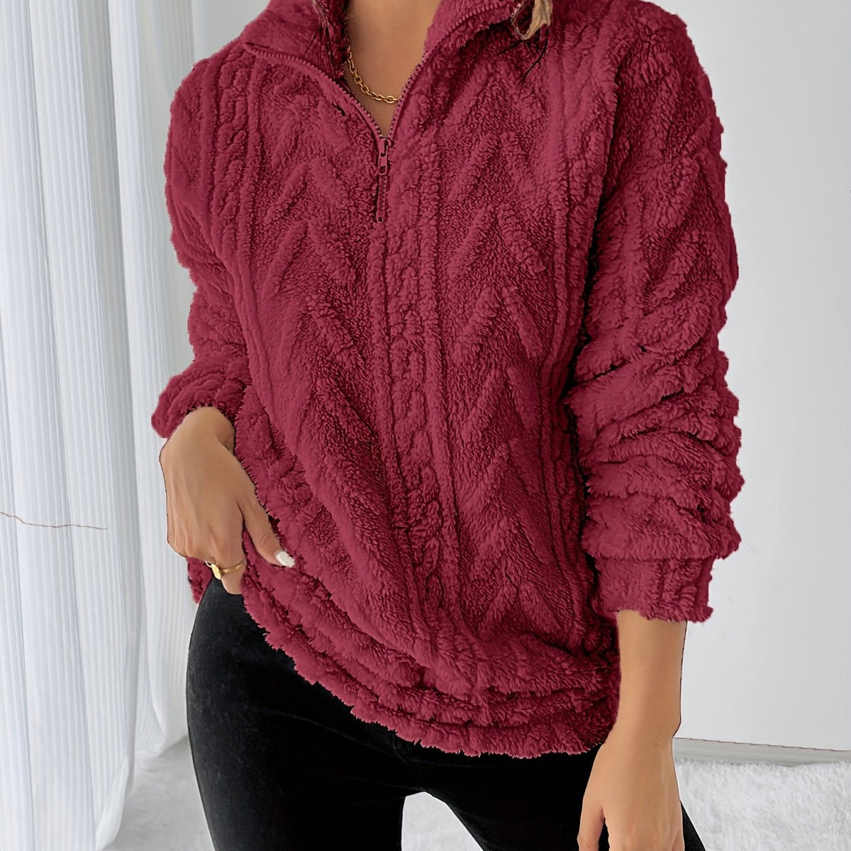 Ruby Zip Neck Fleece Sweatshirt - view 15