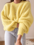 Etta Collarless Relaxed Knitted Jumper - view 3