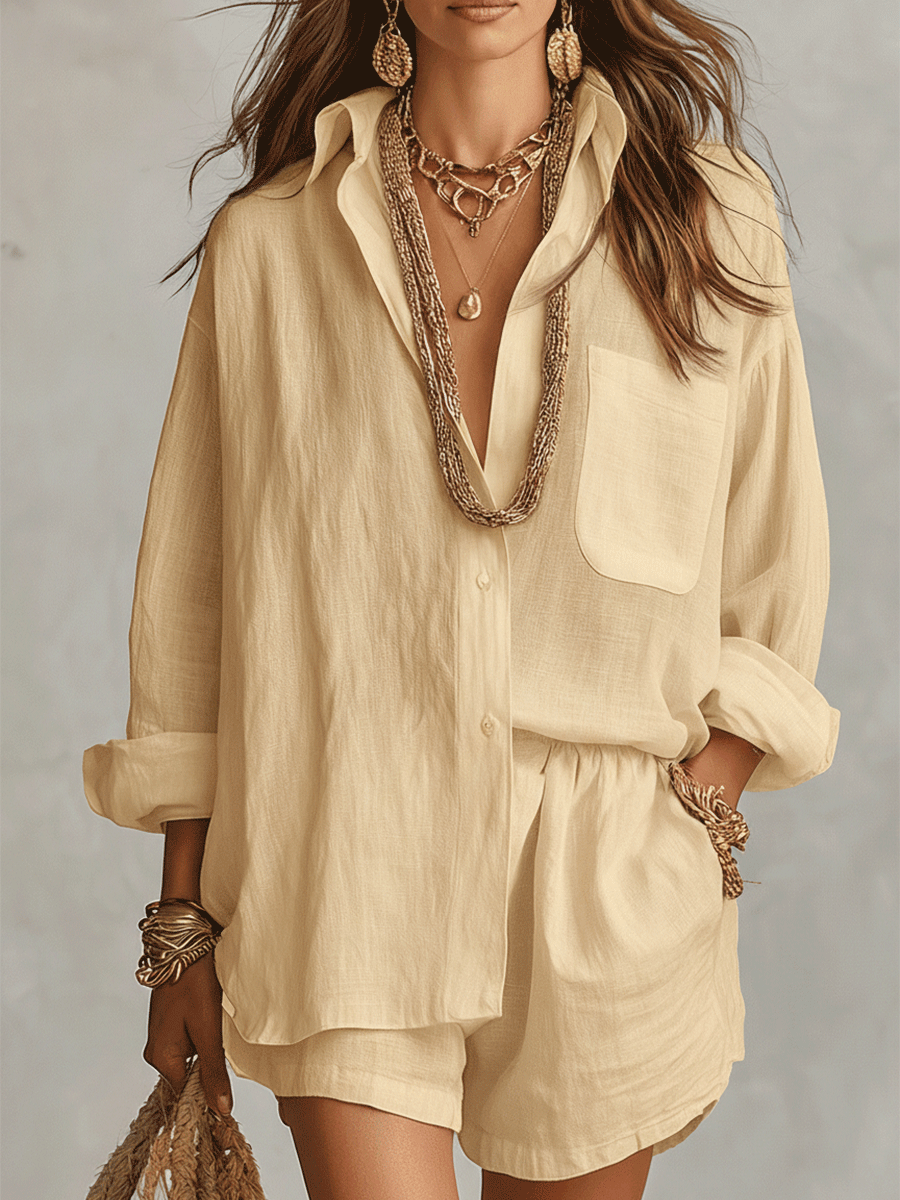 Petra Oversized Shirt and Shorts Co-Ord Set - view 4