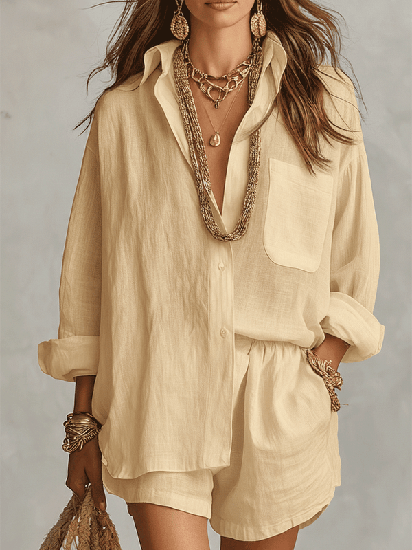 Petra | Linen Shirt and Shorts Co-Ord Set — RoselynAtelier