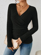 Grace V Neck Button Long Sleeve Top - view 4