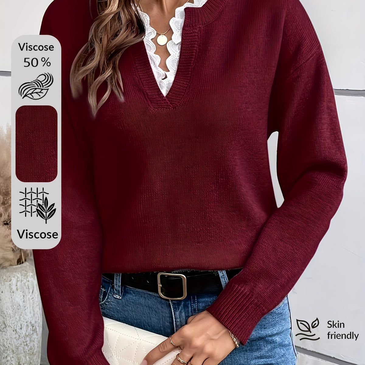 Maya Lace Collar Drop Shoulder Jumper - view 19