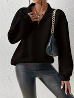 Nell Waffle Knit Half Zip Jumper - view 4