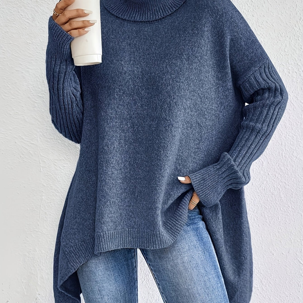 Erin High Neck Oversized Jumper - view 15