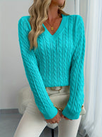 Isla V Neck Ribbed Knit Jumper - view 5