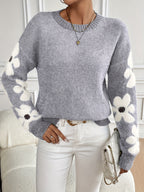 Chloe Floral Drop Shoulder Knitted Jumper - view 2