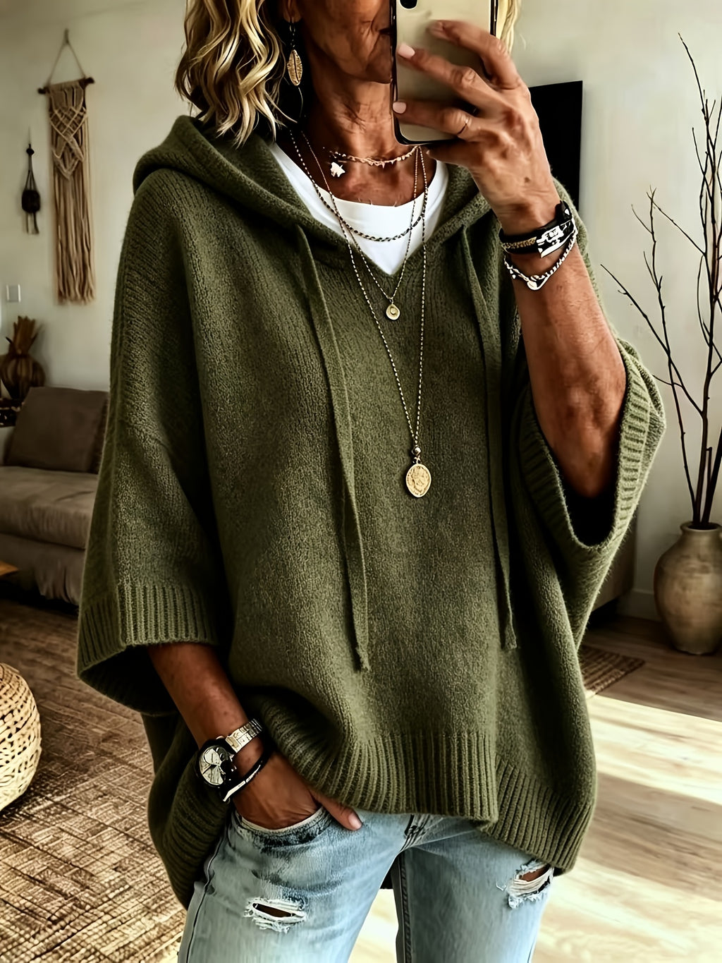 Nancy Drawstring Hooded Sweatshirt - view 10
