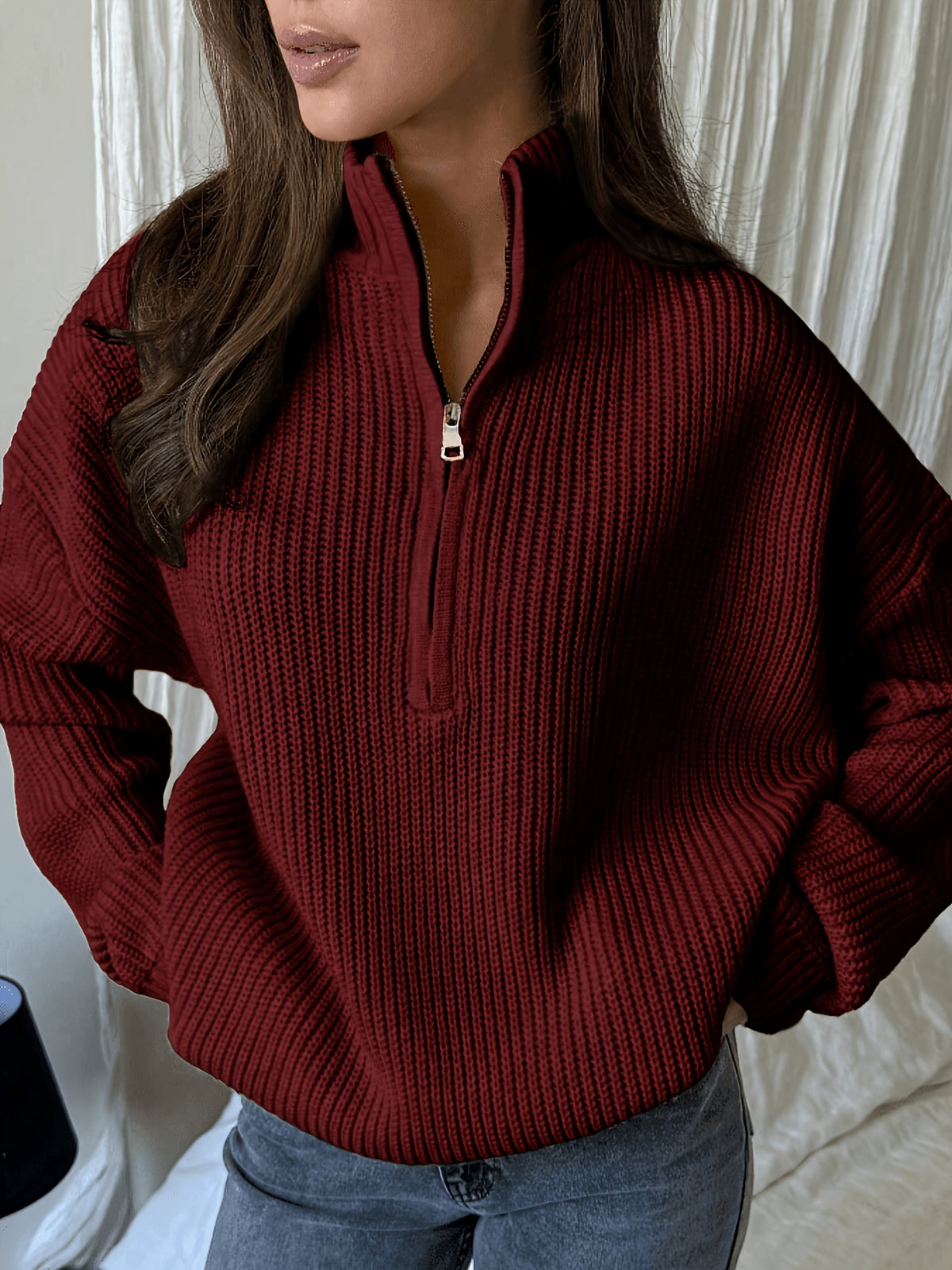 Amelia Half Zip Cable Knit Jumper - view 3
