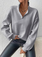 Nell Waffle Knit Half Zip Jumper - view 10