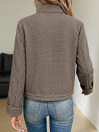 Hettie Stand Collar Drawstring Short Jacket - view 103