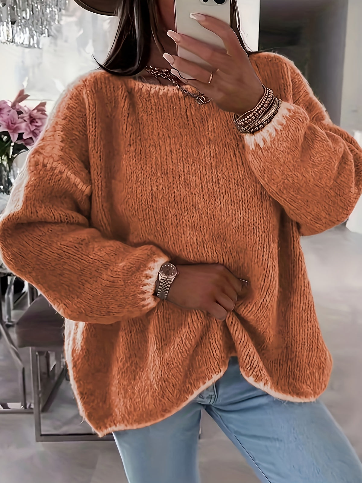 Daisy Colour Block Crew Neck Jumper - view 6