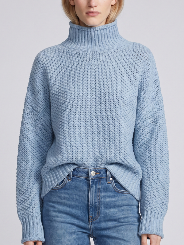 Imogen | Turtleneck Loose Knit Jumper, Cosy Boho Winter Knit oaklynwear