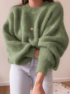 Etta Collarless Relaxed Knitted Jumper - view 5