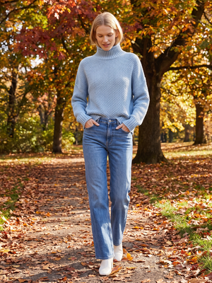 Imogen | Turtleneck Loose Knit Jumper, Cosy Boho Winter Knit oaklynwear