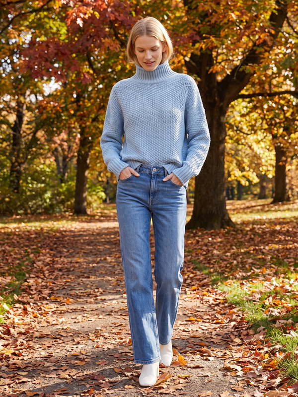 Imogen | Turtleneck Loose Knit Jumper, Cosy Boho Winter Knit oaklynwear